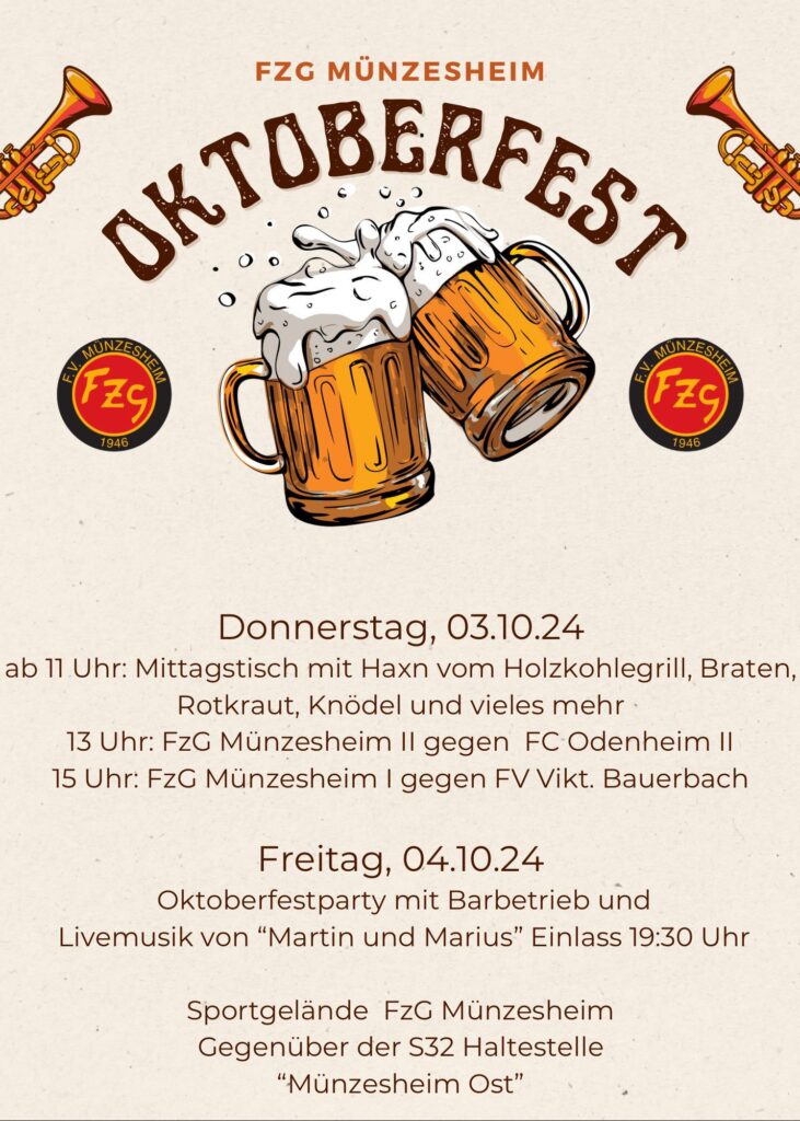 Plakat: FzG Münzesheim Oktoberfest am 03.10.2024